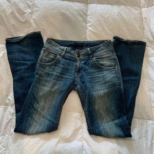 Hudson Jeans. Boot cut, flap pockets